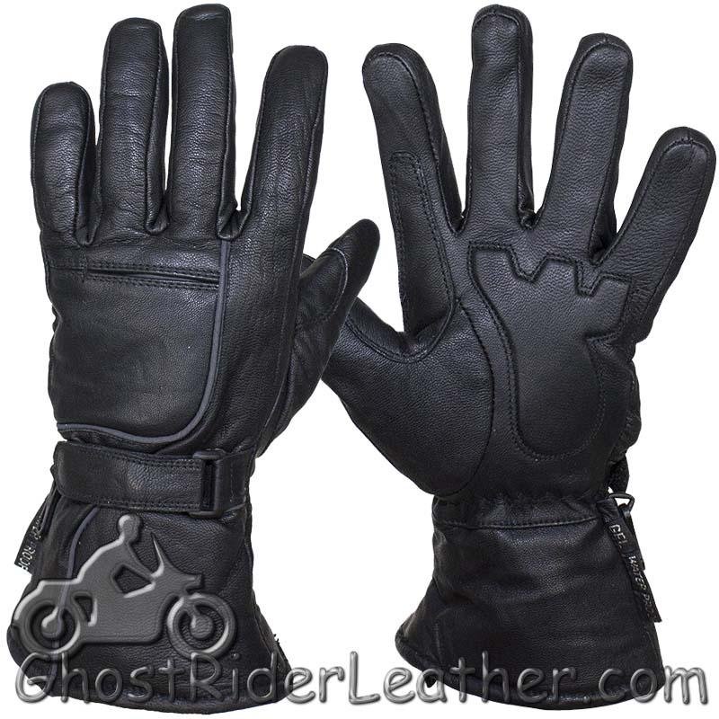 Leather Gloves - Men's - Waterproof - Reflective - Gauntlet - GLZ85-11N-DL