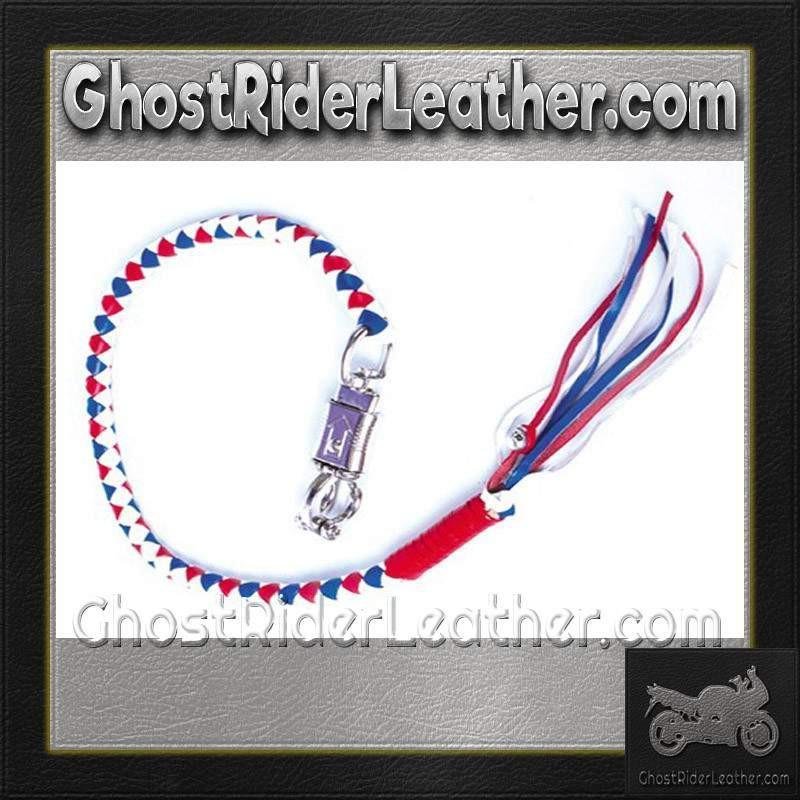 Get Back Whip - Red White and Blue Leather - GBW11-DL