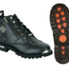 Men's Black 6 Inch Motorcycle Boots - Side Zipper - Plain Toe - DS9730-DS