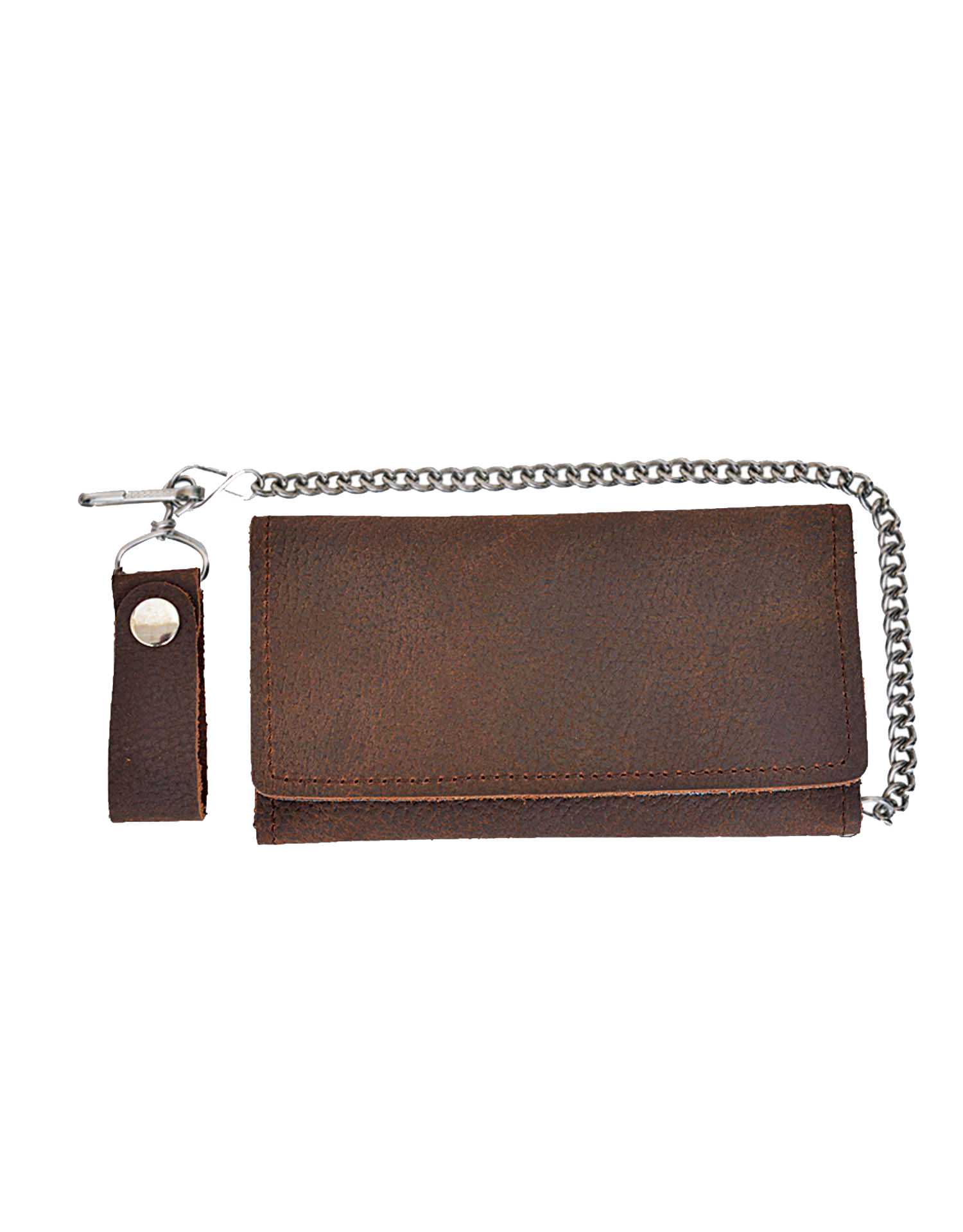 UNIK Brown Leather Biker Chain Wallet - SKU 5708-00-UN