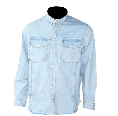 Denim Shirt - Men's - Light Blue - Snap Pockets - MJ777-DENIM-DL