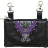 Leather Belt Bag - Purple - Wings Design - Handbag - BAG35-EBL8-PURP-DL