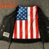 Leather Vest - Women's - USA Flag Liner - Side Laces - 6890.USA-UN