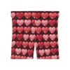 Doodle Hearts - Pink Red on Black - Women's Biker Shorts
