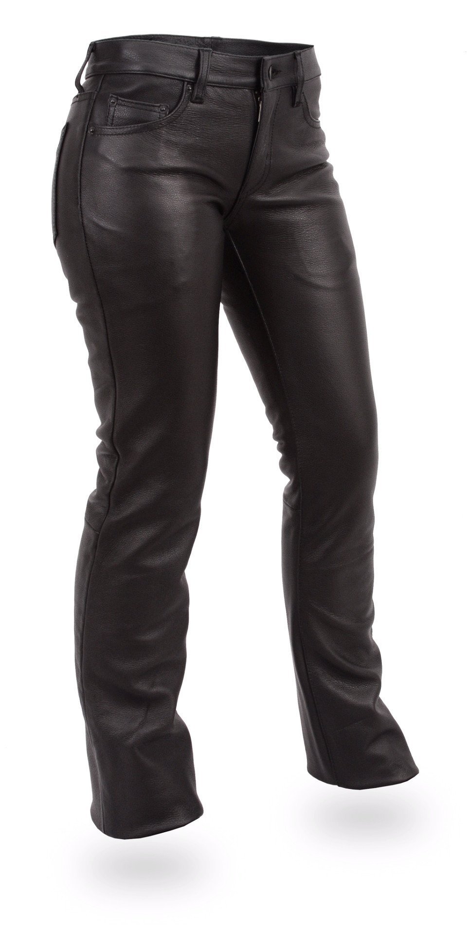 Women's Leather Motorcycle Pants - 5 Pocket Jean Style - Alexis - FIL710CFD-FM