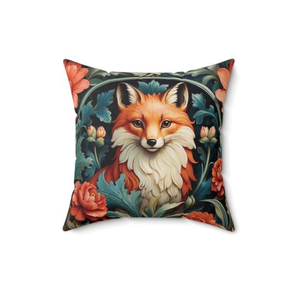 Fox and Flowers - Vintage Garden - Retro - Faux Suede Square Pillow