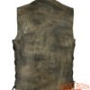 Leather Motorcycle Vest - Men's - Antique Brown - Up To Size 8XL - Side Laces - Big and Tall - DS107-DS