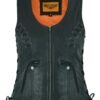 Leather Vest - Women's - Concealed Gun Pockets - Grommets - LV8530-07-DL