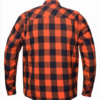 Flannel Motorcycle Shirt - Men's - Armor - Up To Size 5XL - Orange Black Plaid - TW136-16-UN