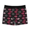 Doodle Lips - Pink Red White on Black - Men's Boxer Briefs (AOP)