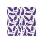 Doodle Eggplant Emoji - Purple Green on White - Text Schwing - Women's Biker Shorts