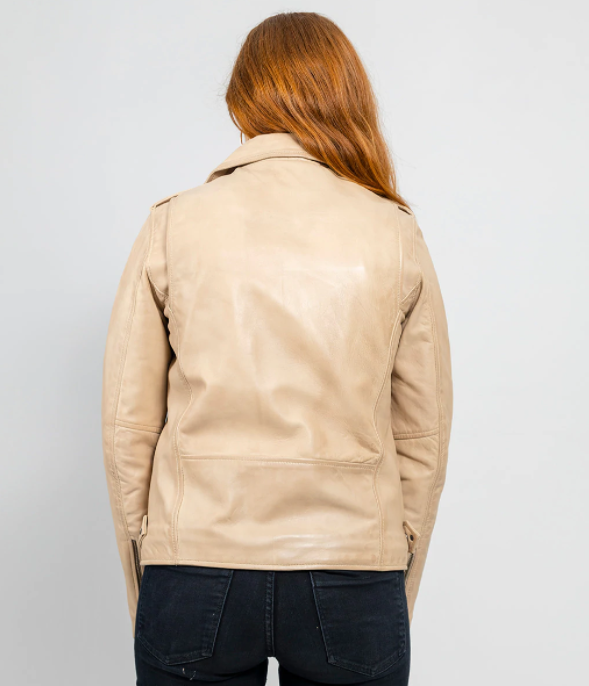 Leather Motorcycle Jacket - Women's - Choice of 5 Colors - Rebel - WBL1390-WB