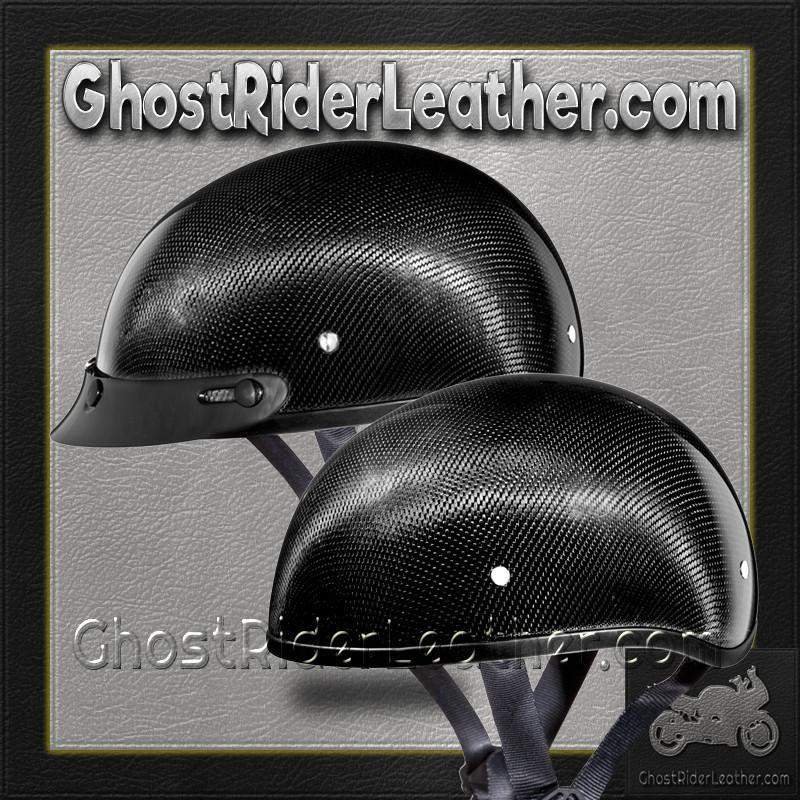 Real Carbon Fiber - DOT Daytona Skull Cap Motorcycle Helmet - With Or Without Visor - D2-G-GNS-DH