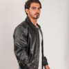 Leather Bomber Jacket - Men's - Castor - WBM2351-FM