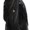Women's Leather Motorcycle Jacket with Braid and Fringe Design - SKU LJ280-DL