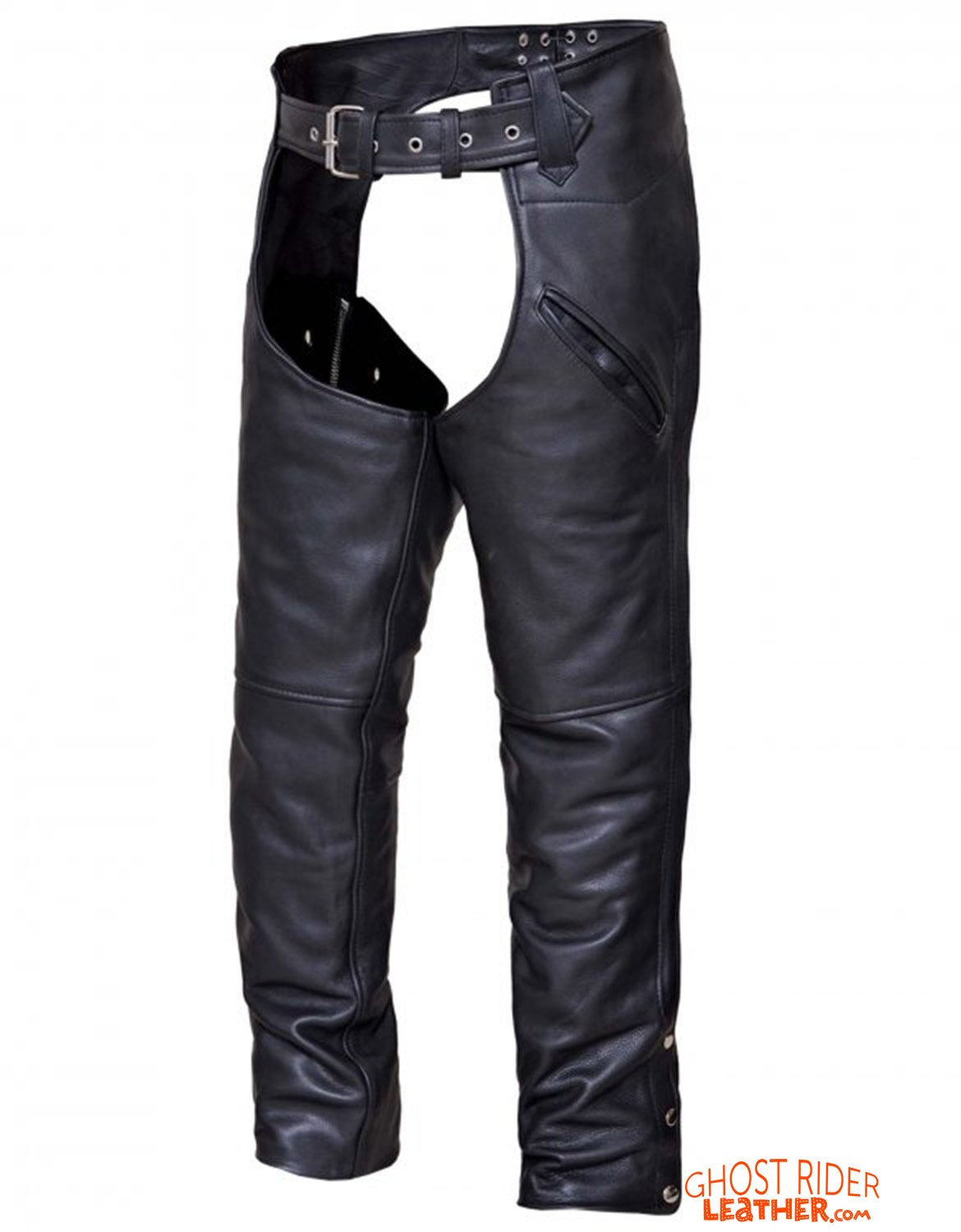 Leather Motorcycle Chaps - Unisex - Deep Pockets - 7102-K-UN Size Chart