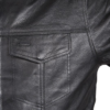Men's Light Weight Leather Shirt with Short Sleeves - MJ822-11L-DL