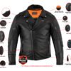 Leather Biker Jacket - Men's - Modern - Longer - Beltless - DS794-DS