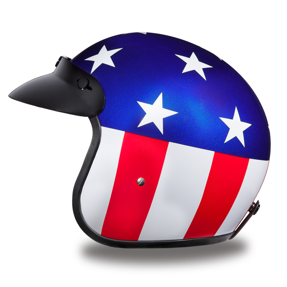 DOT Motorcycle Helmet - Captain America - Open Face - Daytona - DC6-CA-DH