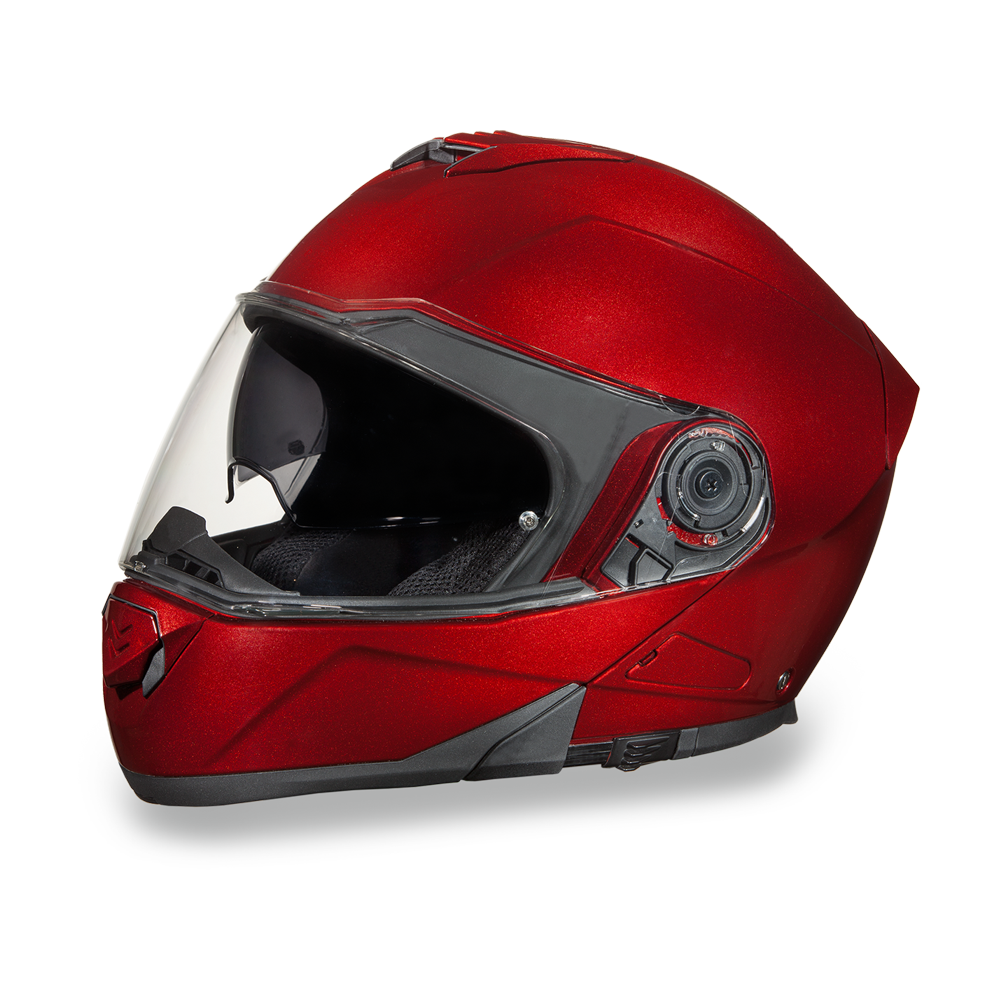 DOT Motorcycle Helmet - Black Cherry - Modular - Full Face - MG1-BC-DH