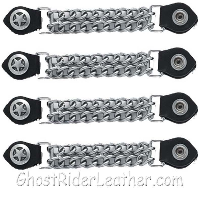 Set of Four Police Star Vest Extenders with Chrome Chain - AC1063-DL