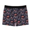 Motorcycle and Flames - Red White on Black - Men's Boxer Briefs (AOP)