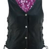 Leather Vest - Women's - Gun Pockets - Purple Paisley Liner - DS261-DS