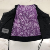 Leather Motorcycle Vest - Women's - Purple Paisley Lining - Side Laces - 6890-17-UN