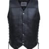 Leather Motorcycle Vest - Men's - Up To 11XL - 10 Pocket Vest - 2632-00-UN