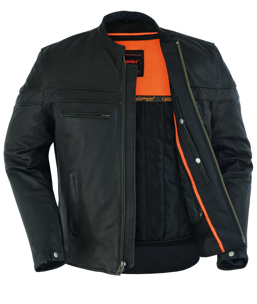 Leather Motorcycle Jacket - Crossover - Lightweight - Racer - DS768-DS
