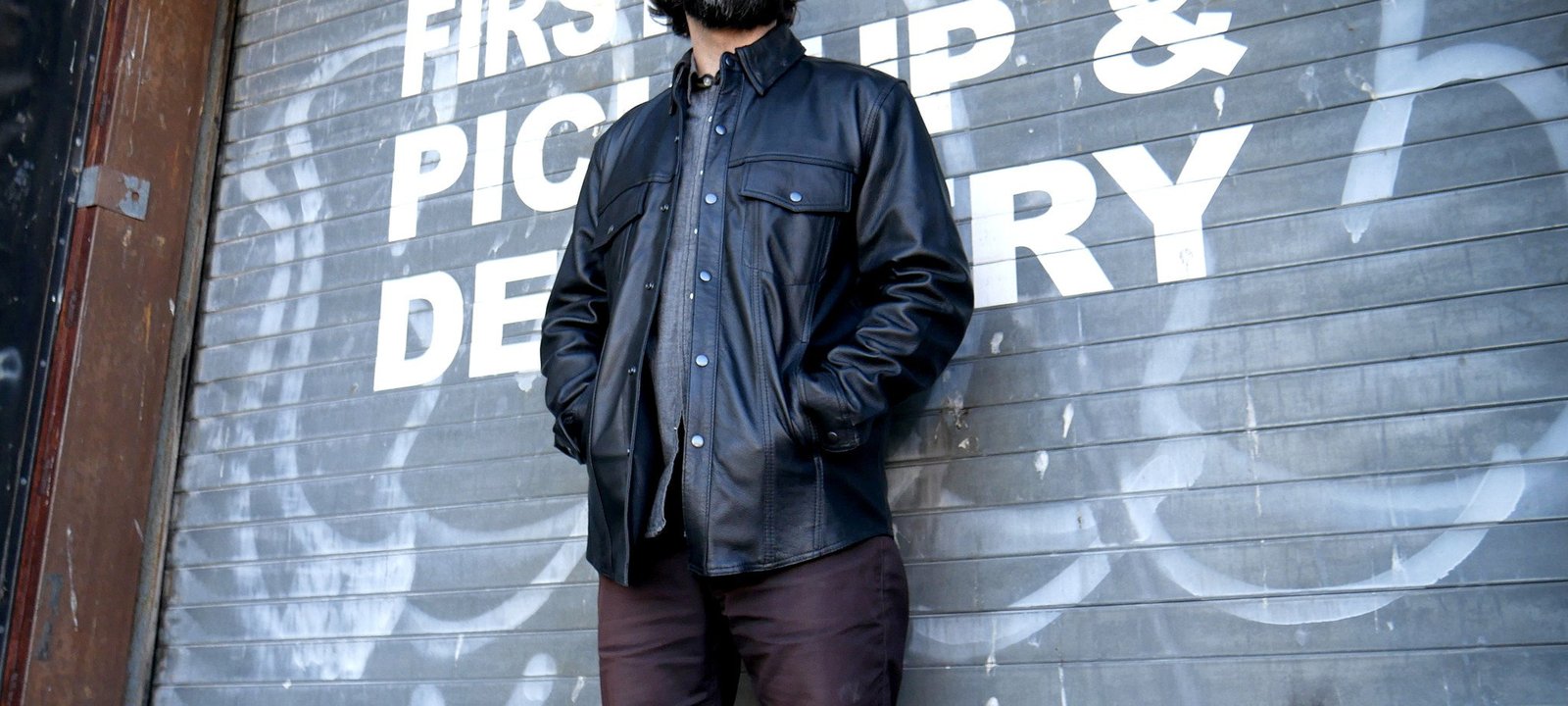 Leather Motorcycle Shirt - Men's - Up To Size 8X - Milestone - FIM403ES-FM