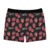 Doodle Strawberries - Sweet Red White on Black - Men's Boxer Briefs (AOP)