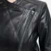 Leather Motorcycle Jacket - Women's - Violet Or Black - WBL1395-FM