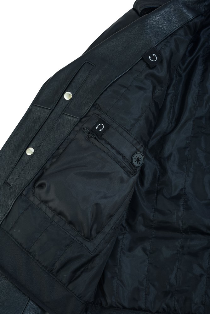 Leather Motorcycle Jacket - Men's - Armored - Up To 12XL - DS761-DS