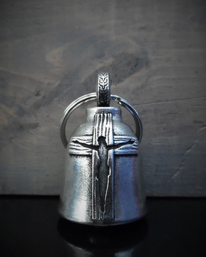 Jesus Cross - Pewter - Motorcycle Spirit Bell - Made In USA - SKU BB108-DS