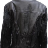 Women's Leather Motorcycle Jacket With Braid and Fringe - SKU LJ246-01-DL