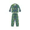Cat Hiding in the Plants - Blues Greens Yellow - Multiple Colors - Women's Satin Pajamas - PJs