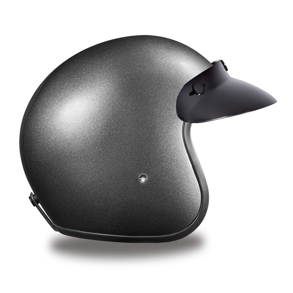 DOT Motorcycle Helmet - Gun Metal Metallic - Open Face - 3/4 - DC1-GM-DH