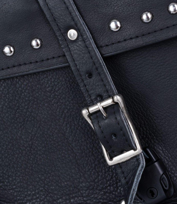 Saddlebags - Leather - Studs - Motorcycle Luggage - SD4079-STUD-LEATHER-DL