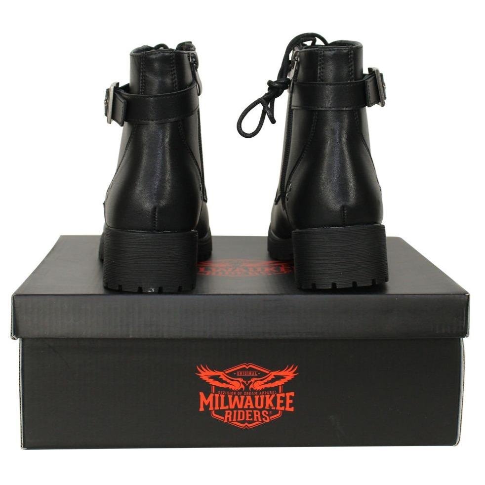 Women's Motorcycle Boots - 6 Eyes and Side Zipper - MR-BTL7000-DL