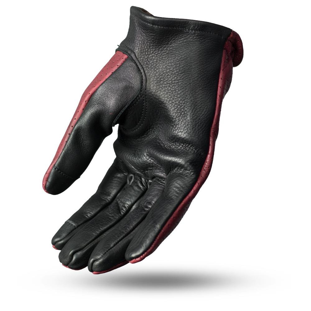 Perforated Roper - Men's Leather Motorcycle Gloves With Tech Touch Fingers - SKU FI218-FM