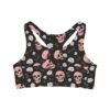 Skulls and Roses - Pink White on Black - Seamless Sports Bra (AOP)