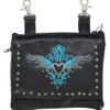 Leather Belt Bag - Teal Blue - Gun Pocket - Tribal Heart Design - Handbag - BAG36-EBL1-TEAL-DL