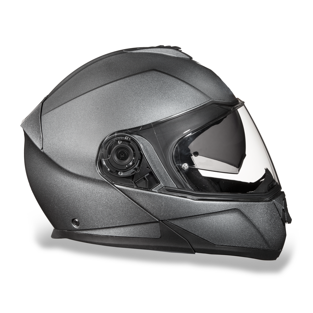 DOT Motorcycle Helmet - Gun Metal Gray Metallic - Modular - Full Face - MG1-GM-DH