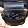 Leather Thigh Bag - Gun Pocket - Black - Touch of Brown - Motorcycle - AC1029-11-BRN3T-DL