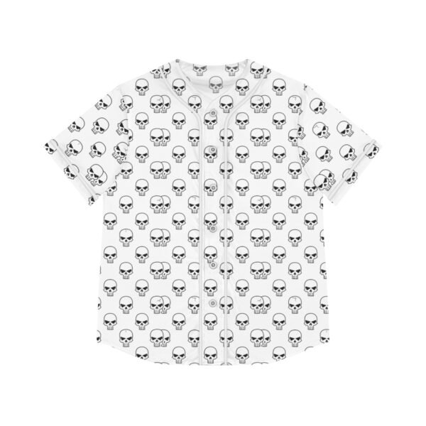 Skull Print - White on Black - Women's Baseball Jersey (AOP)