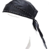 Leather Skull Cap with Studs - Biker Durag - SKU AC007-13-DL