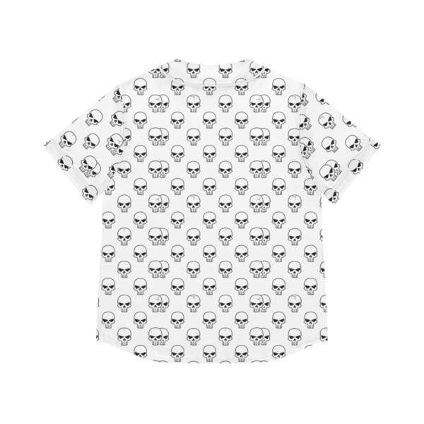 Skull Print - White on Black - Women's Baseball Jersey (AOP)