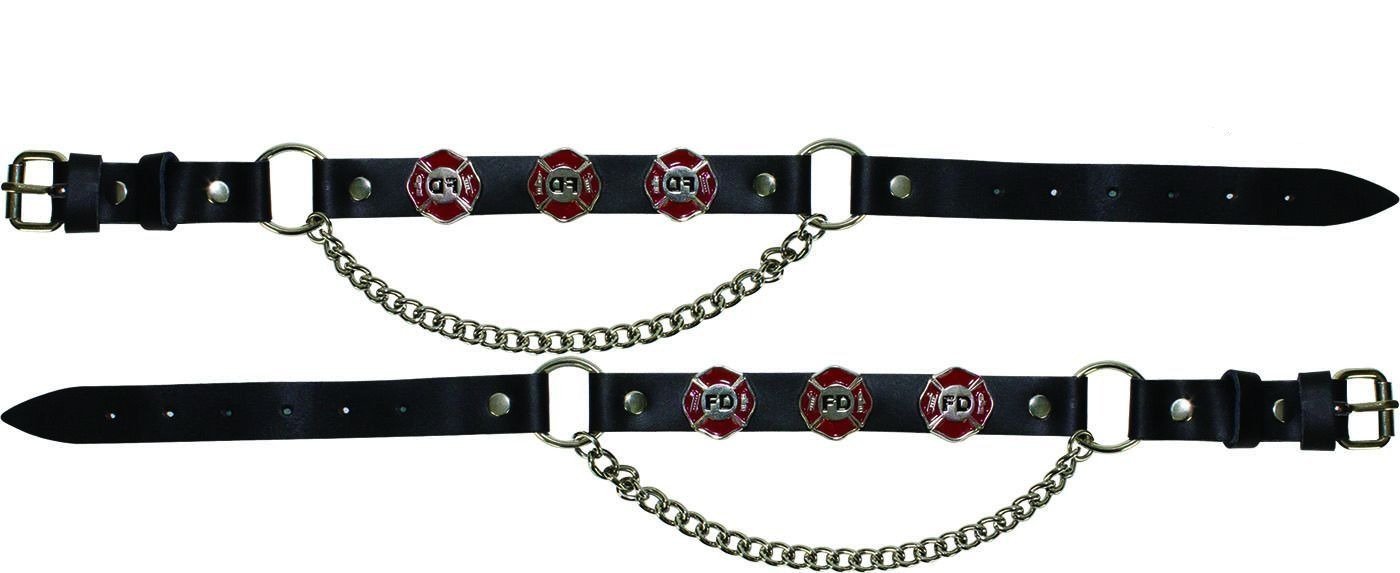 Pair of Biker Boot Chains - Fire Department - Motorcycle - BC16-DL