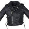 Leather Motorcycle Jacket - Kid's - Teen's - Side Laces - KD344-TEEN-DL